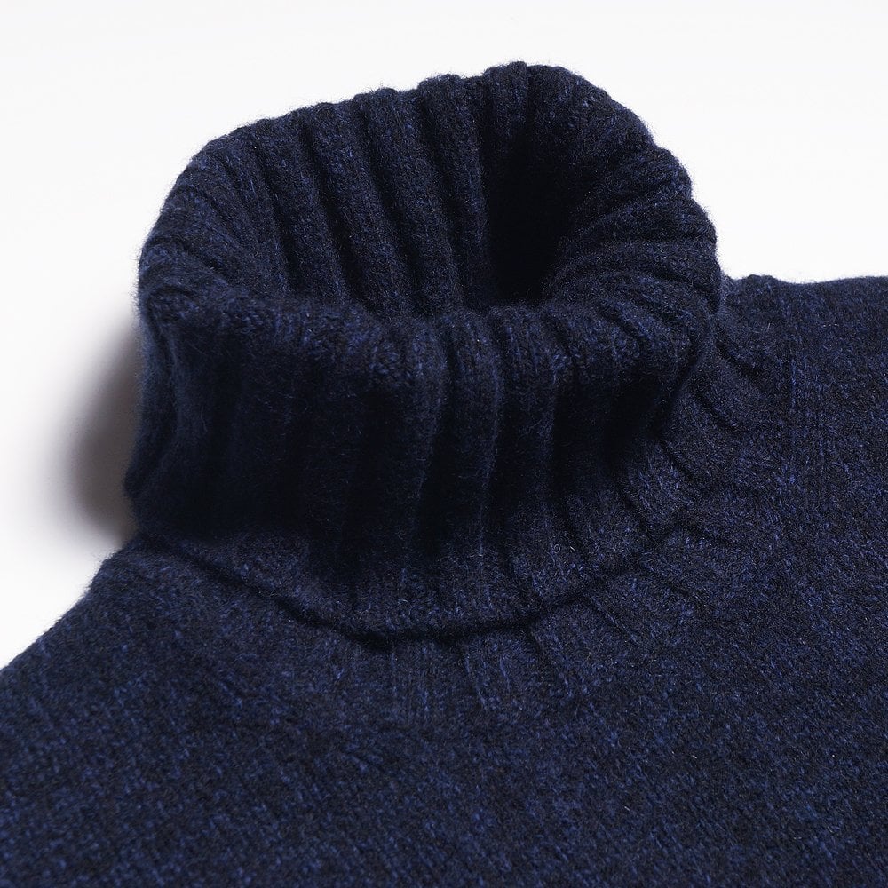 - Cashmere Turtleneck Pullover - Navy