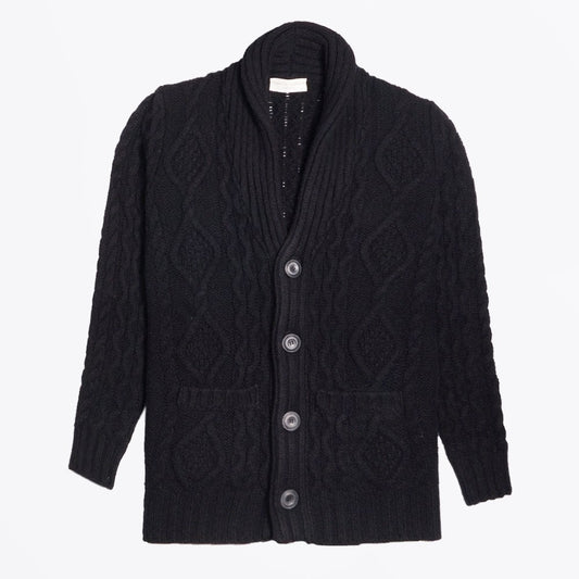 - Chunky Wool Cardigan - Black