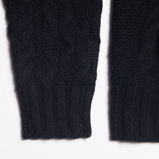 - Chunky Wool Cardigan - Black