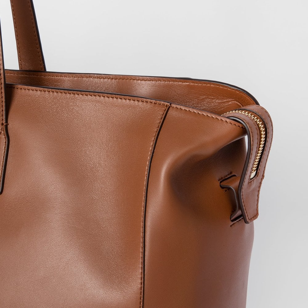 Paul Leather 'Painted Stripe' Tote Bag - Tan
