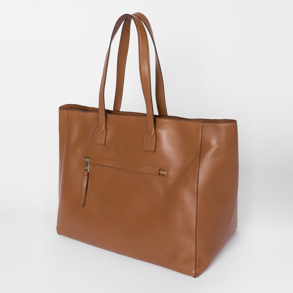 Paul Leather 'Painted Stripe' Tote Bag - Tan