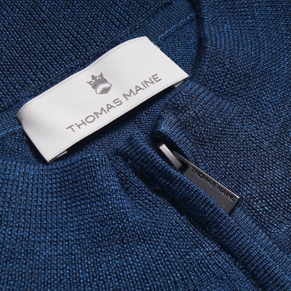 Merino Half Zip Sweater - Petrol Blue