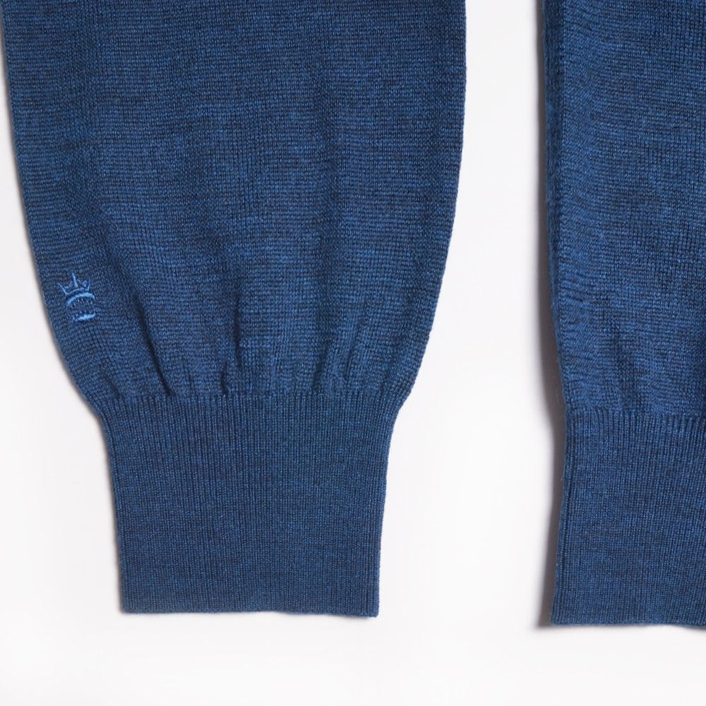 Merino Half Zip Sweater - Petrol Blue