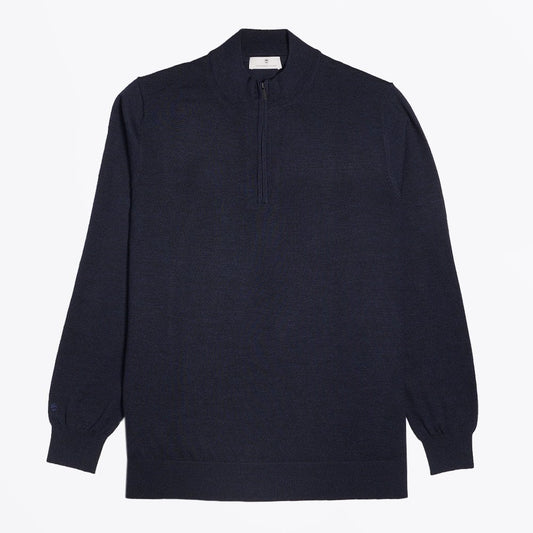 Merino Half Zip Sweater - Navy