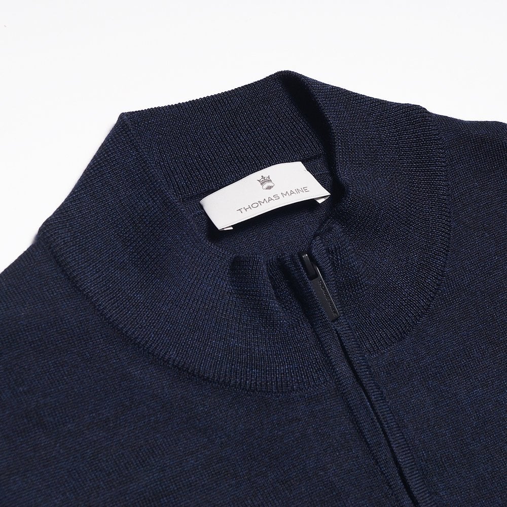 Merino Half Zip Sweater - Navy