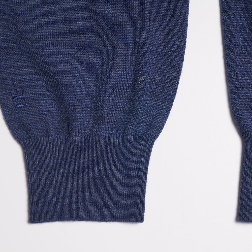 Thomas Merino Half Zip Sweater - Blue