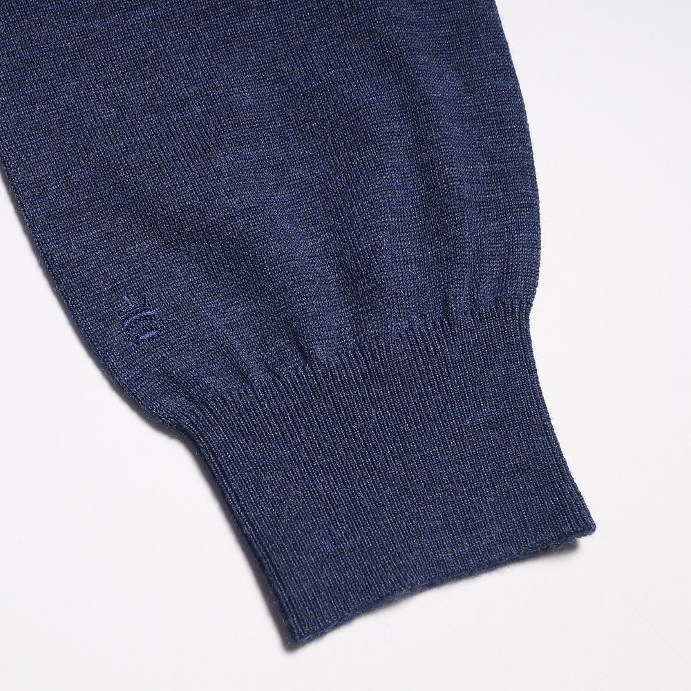 Thomas Merino Half Zip Sweater - Blue