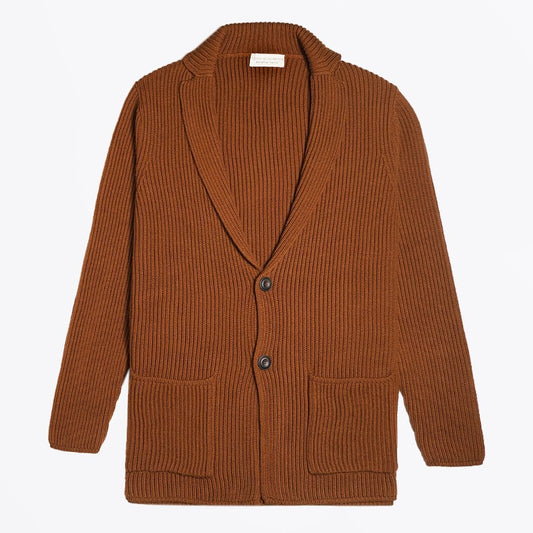 Merino Wool Cardigan - Tobacco
