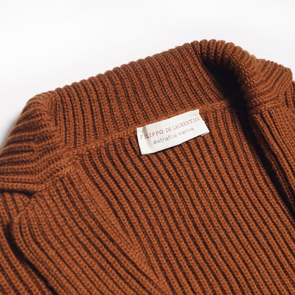 Merino Wool Cardigan - Tobacco
