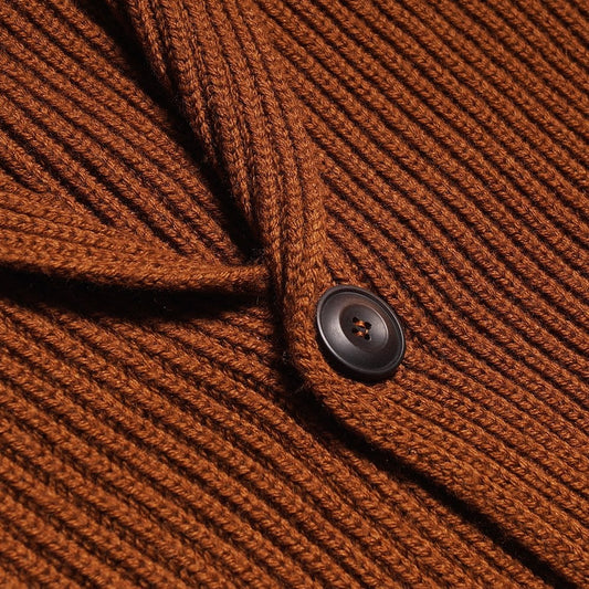 Merino Wool Cardigan - Tobacco
