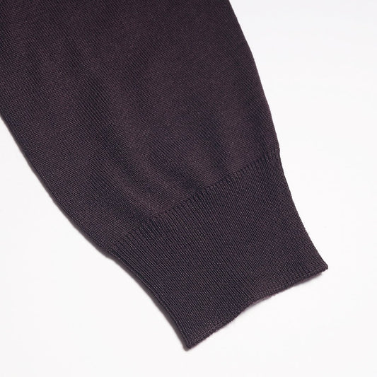 - Wool Turtleneck Pullover - Burgundy/Brown