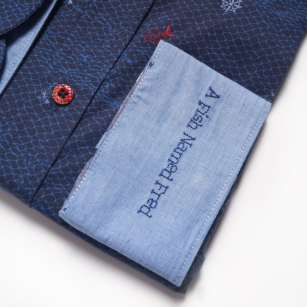 Nautical Print Shirt - Navy Blue
