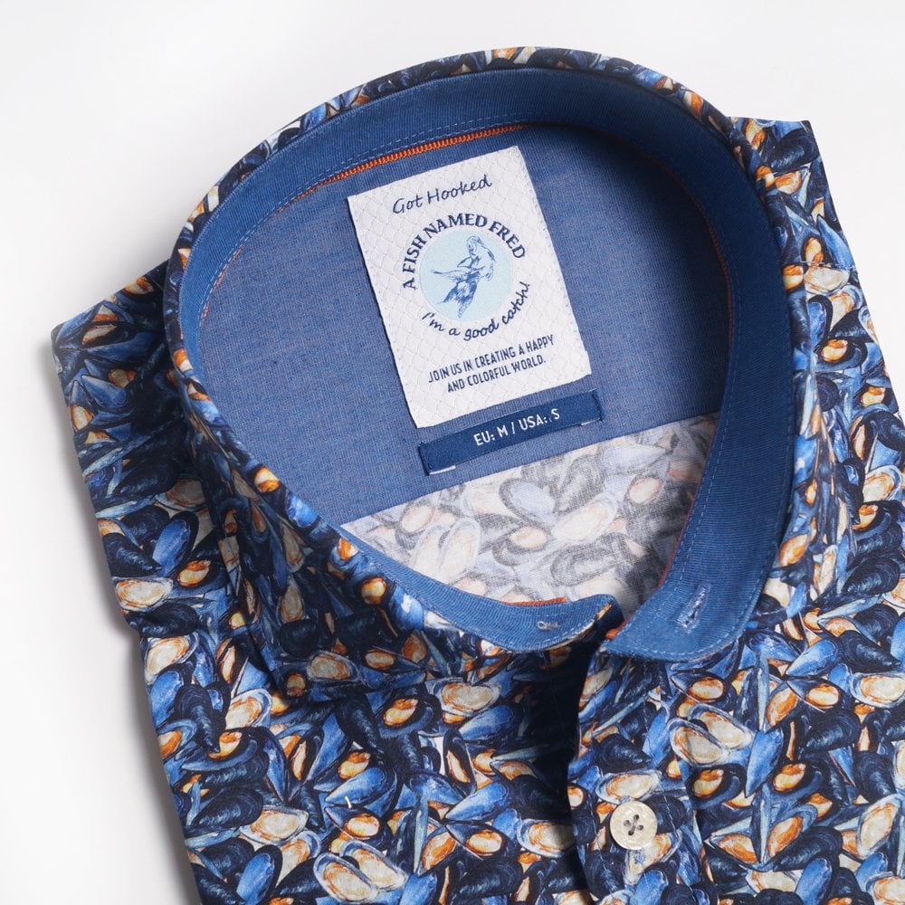 A Mussels Print Shirt - Blue/Multi