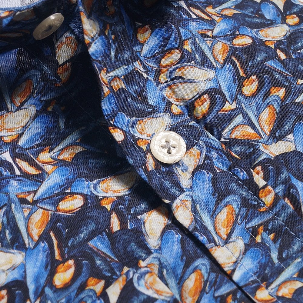 Mussels Print Shirt - Blue/Multi