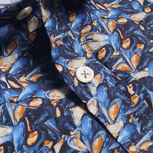Mussels Print Shirt - Blue/Multi
