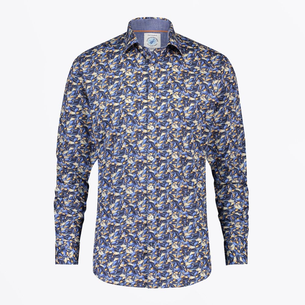 Mussels Print Shirt - Blue/Multi