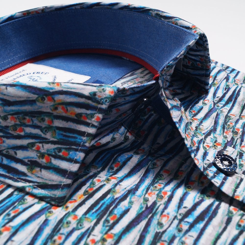 - Sardines Print Shirt - Blue/Multi