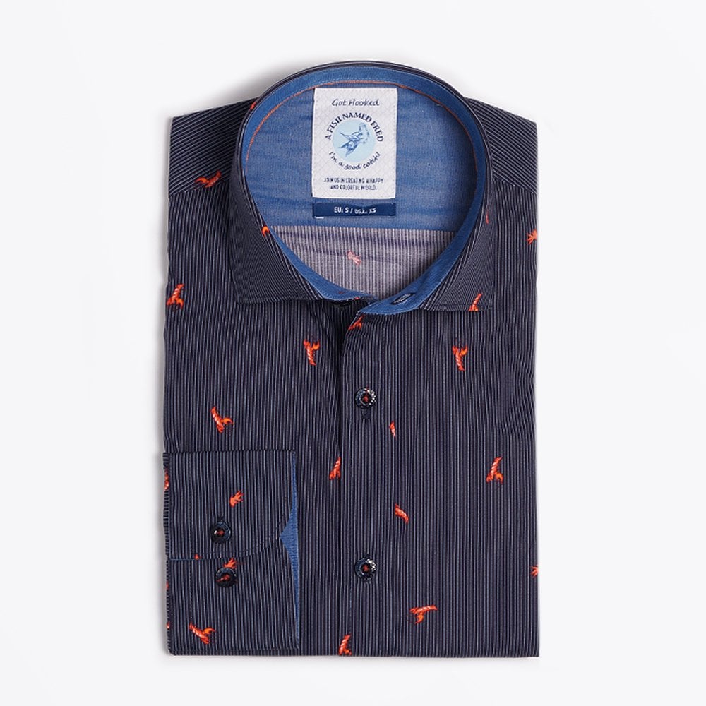 A Lobster Print Shirt - Navy
