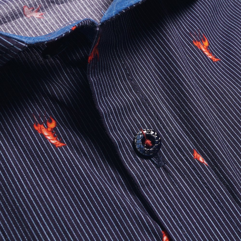 A Lobster Print Shirt - Navy