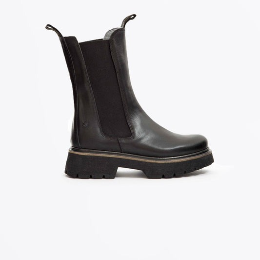 - Power - Leather Pull-Up Boots - Black