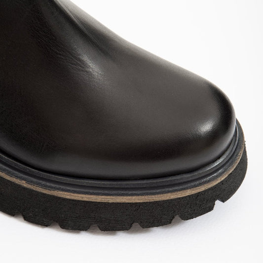 - Power - Leather Pull-Up Boots - Black