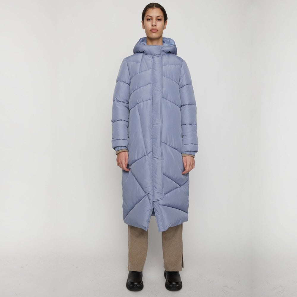 JUST - Long Puffer Coat - Blue