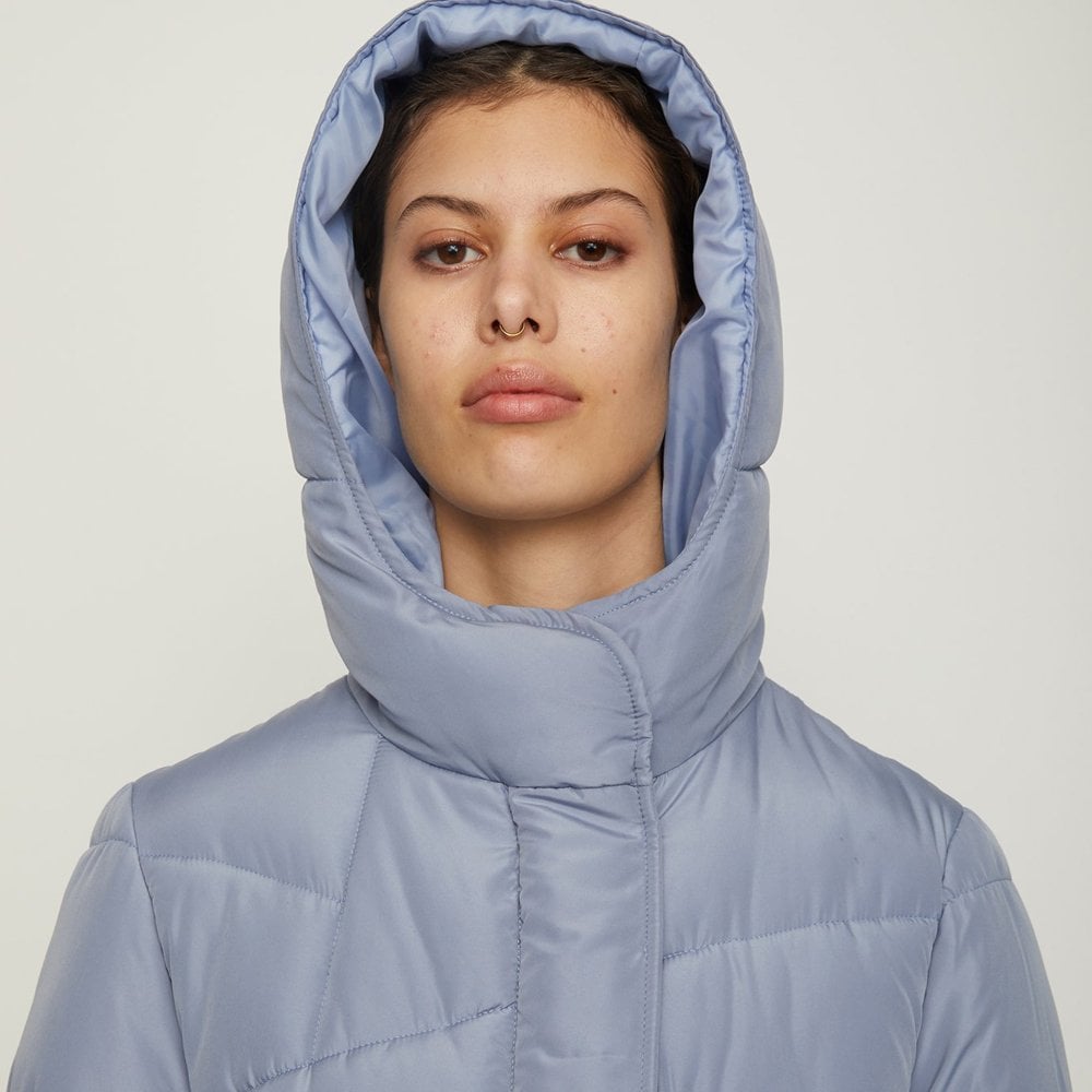 JUST - Long Puffer Coat - Blue