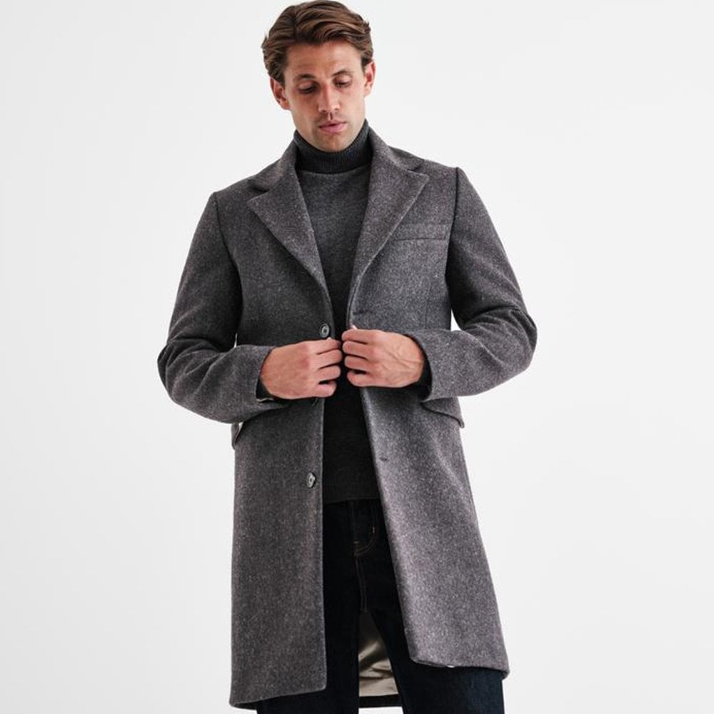 Wax Kray - Herringbone Wool Coat - Charcoal
