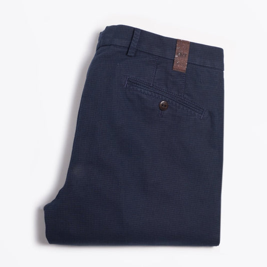 Lupus - Fine Check Chinos - Navy