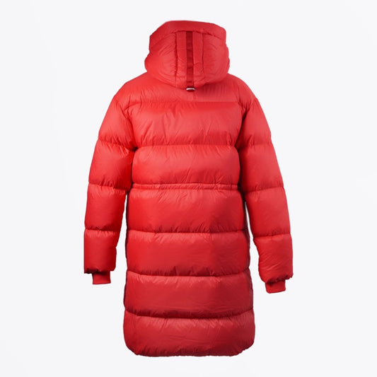 - Eira - Drawstring Waist Puffer Coat - Red