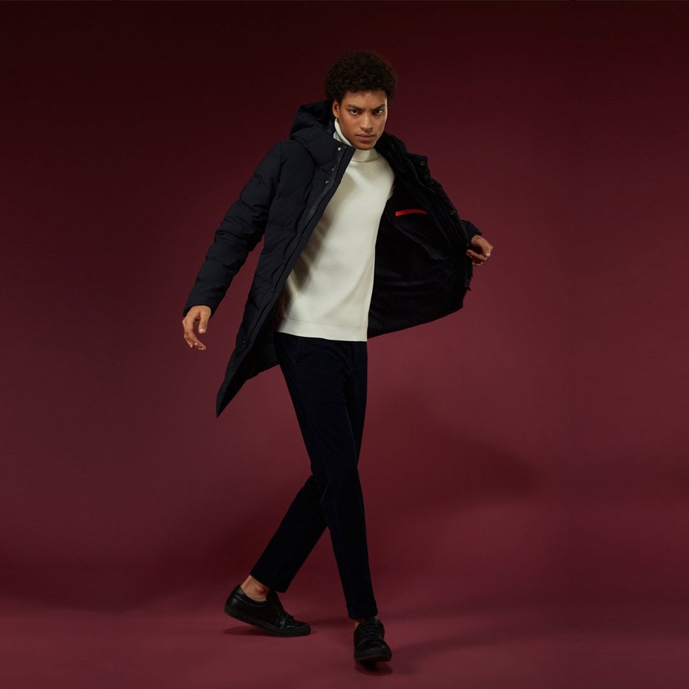 - Padded Down Eskimo Coat - Blue/Black