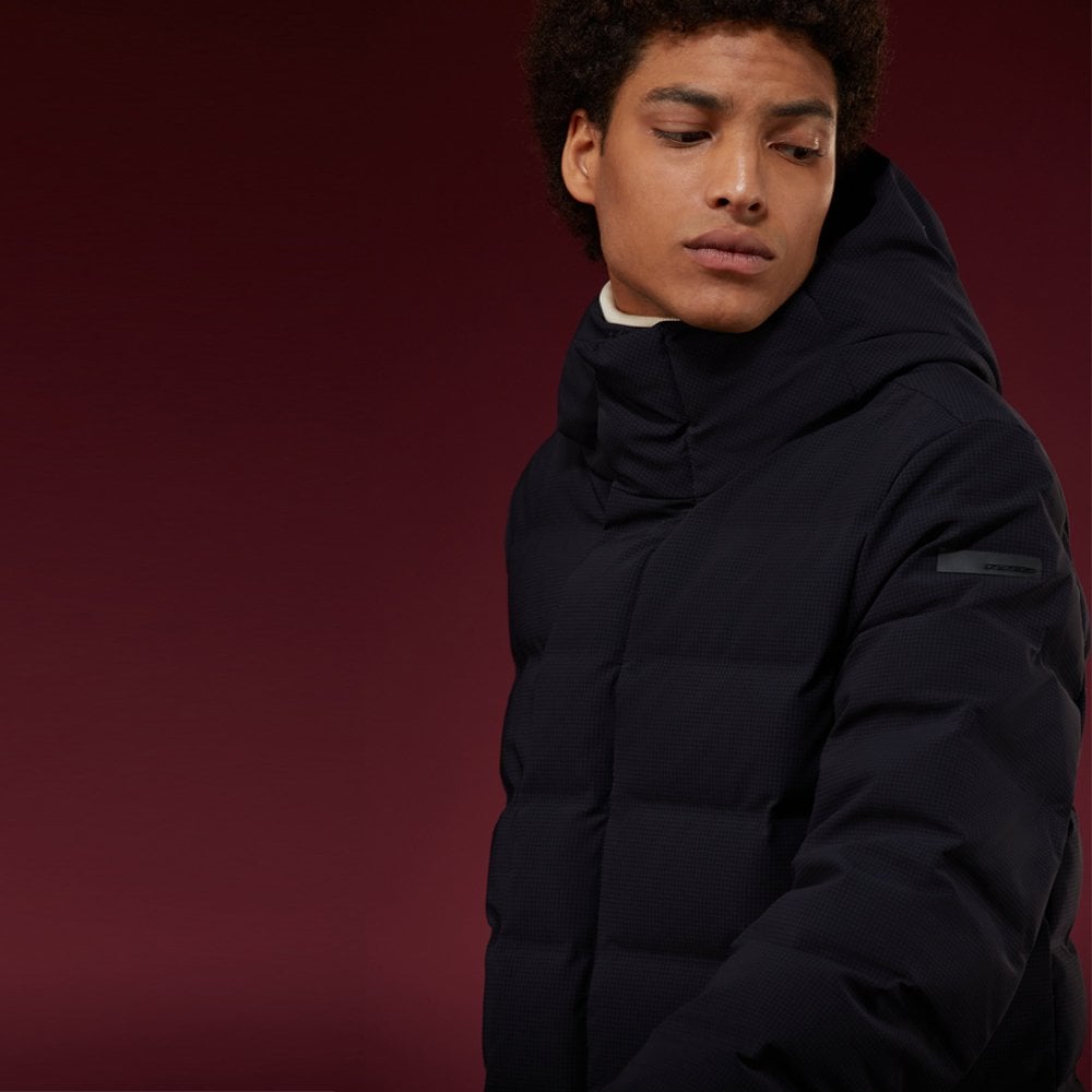 - Padded Down Eskimo Coat - Blue/Black