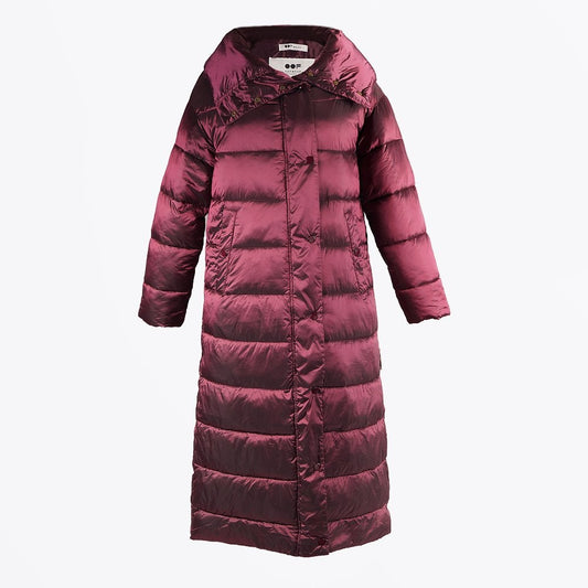 - Quilted Long Padded Coat - Red