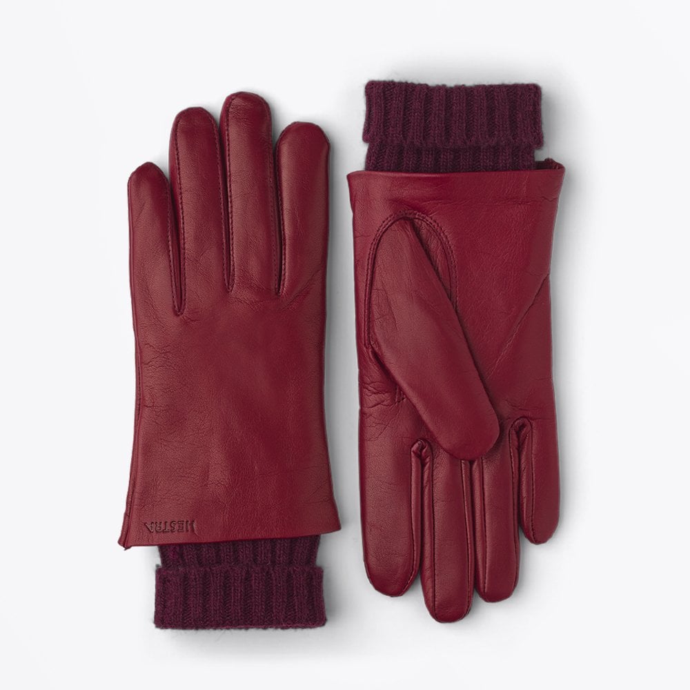 Hestra Megan - Leather Glove - Dark Red