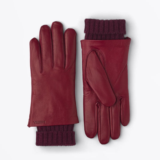 Megan - Leather Glove - Dark Red