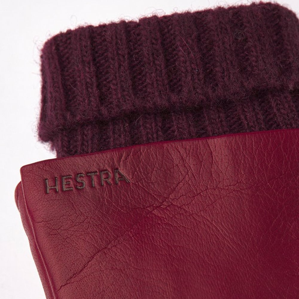 Megan - Leather Glove - Dark Red
