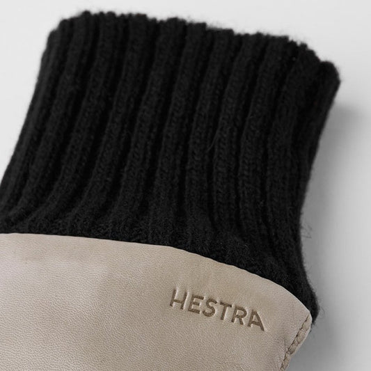 - Tina - Leather Mitten Gloves - Grey