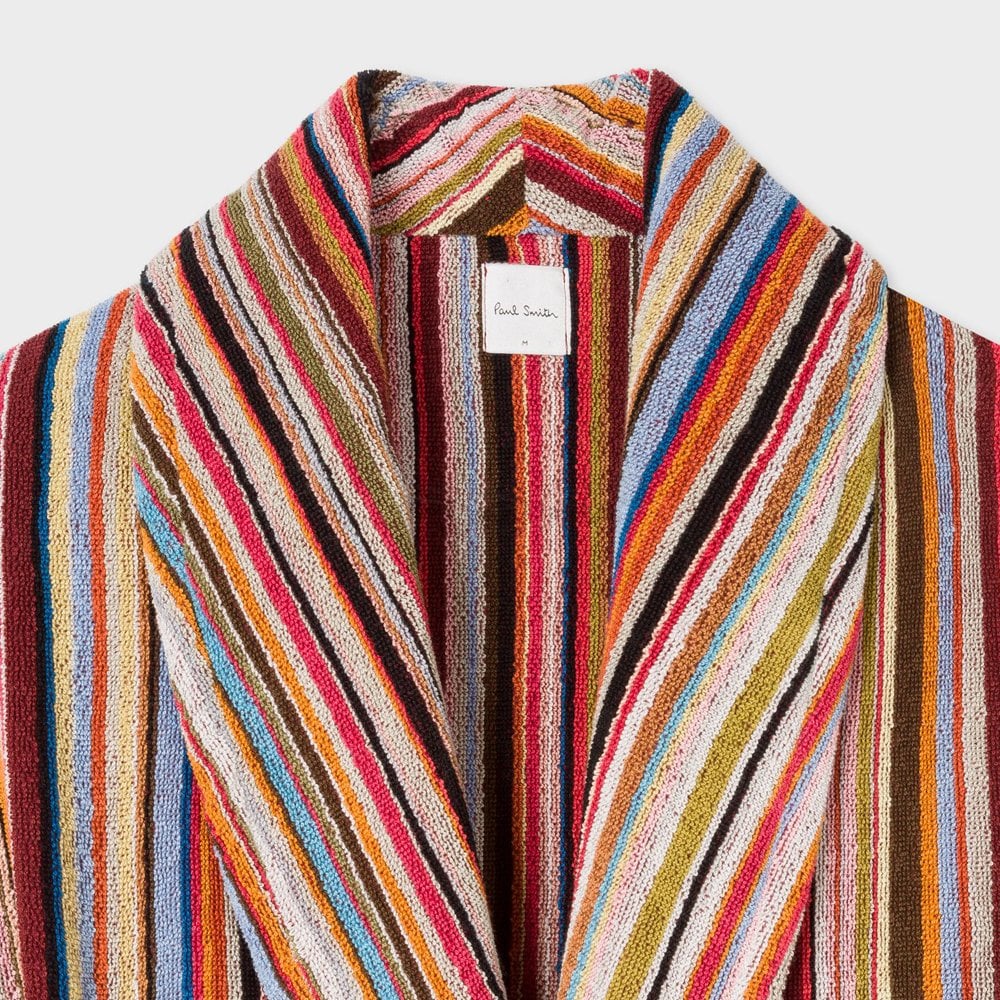 - Signature Stripe Towelling Dressing Gown - Multi