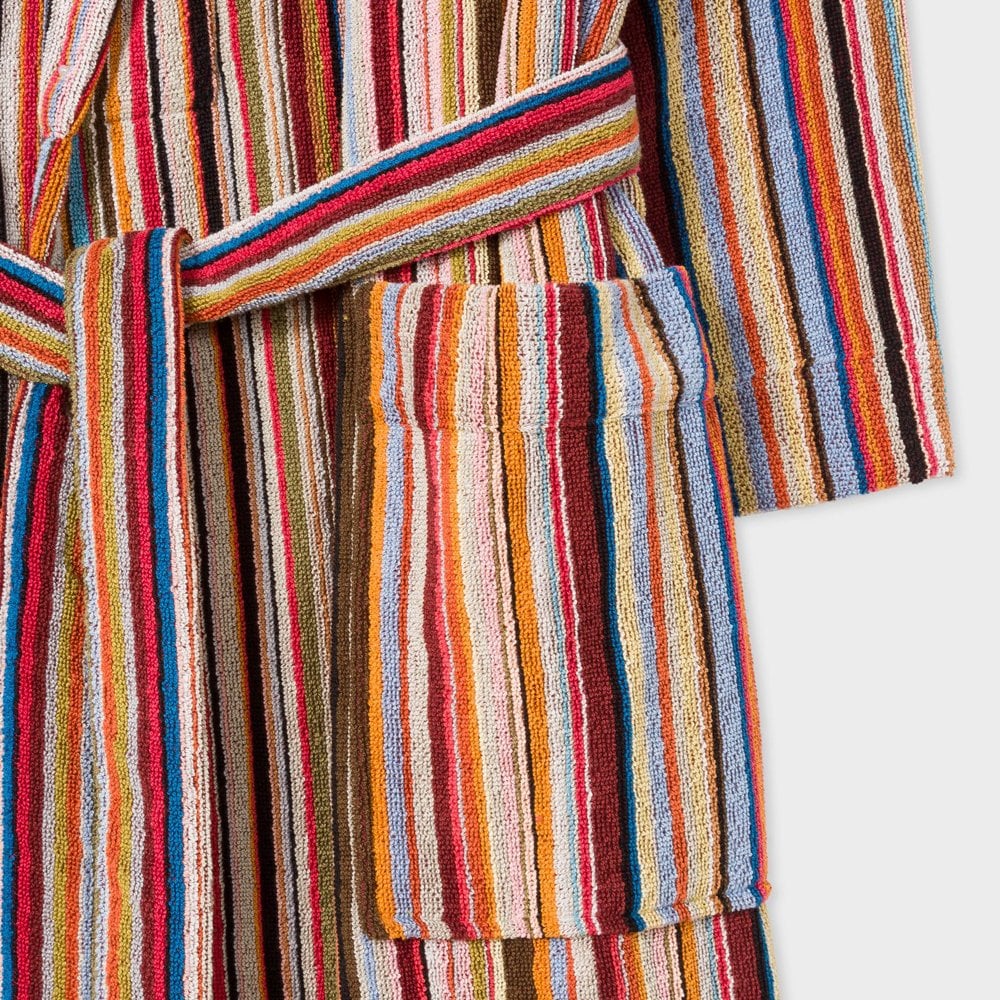 - Signature Stripe Towelling Dressing Gown - Multi