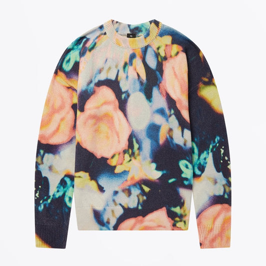 - 'Instant Rose' Print Cotton-Blend Sweater - Multi