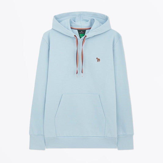 - Women's Zebra Logo Cotton Hoodie - Pale Blue