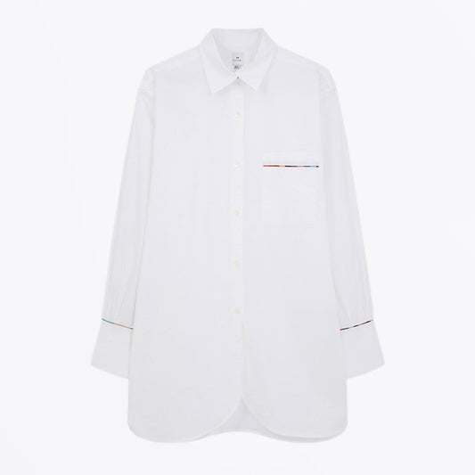 - Pocket Trim Shirt - White
