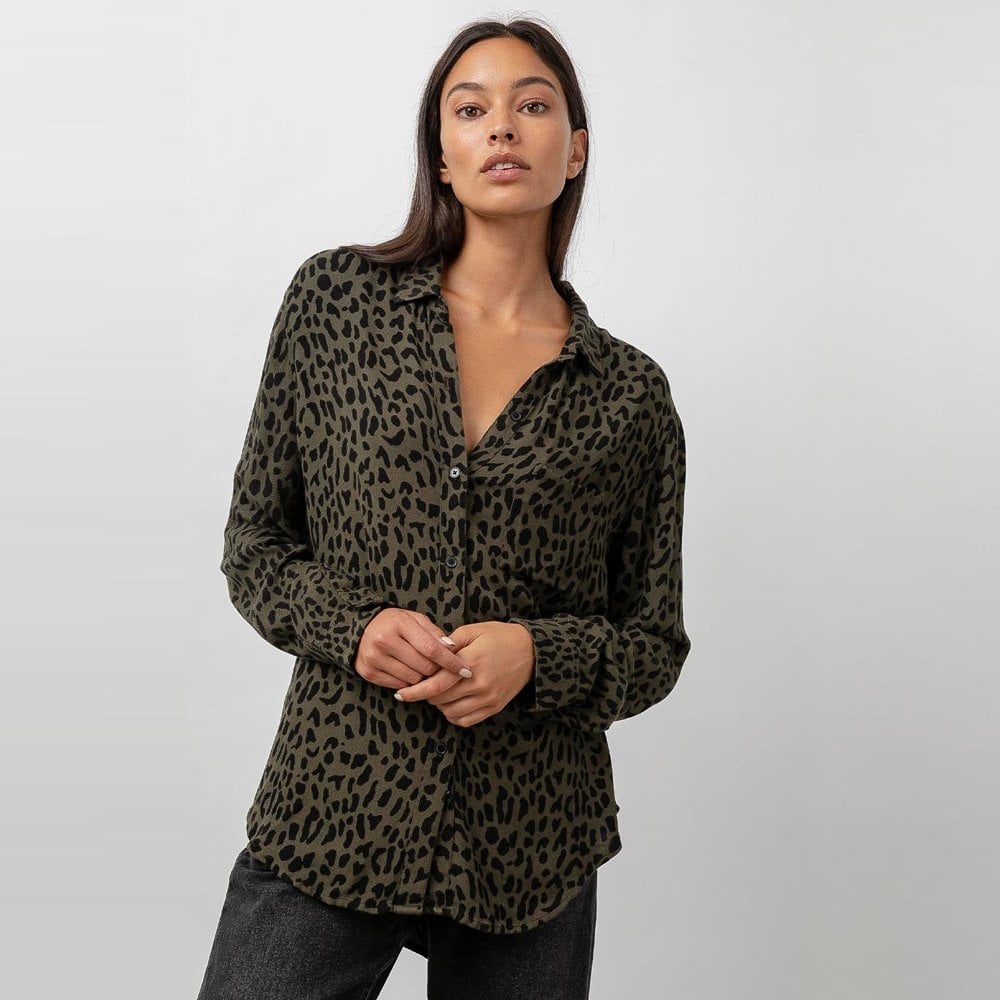 Rails Hunter - Cheetah Print Shirt - Green/Black