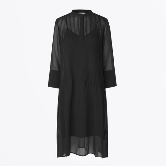- Chiffon Shirt Dress - Black