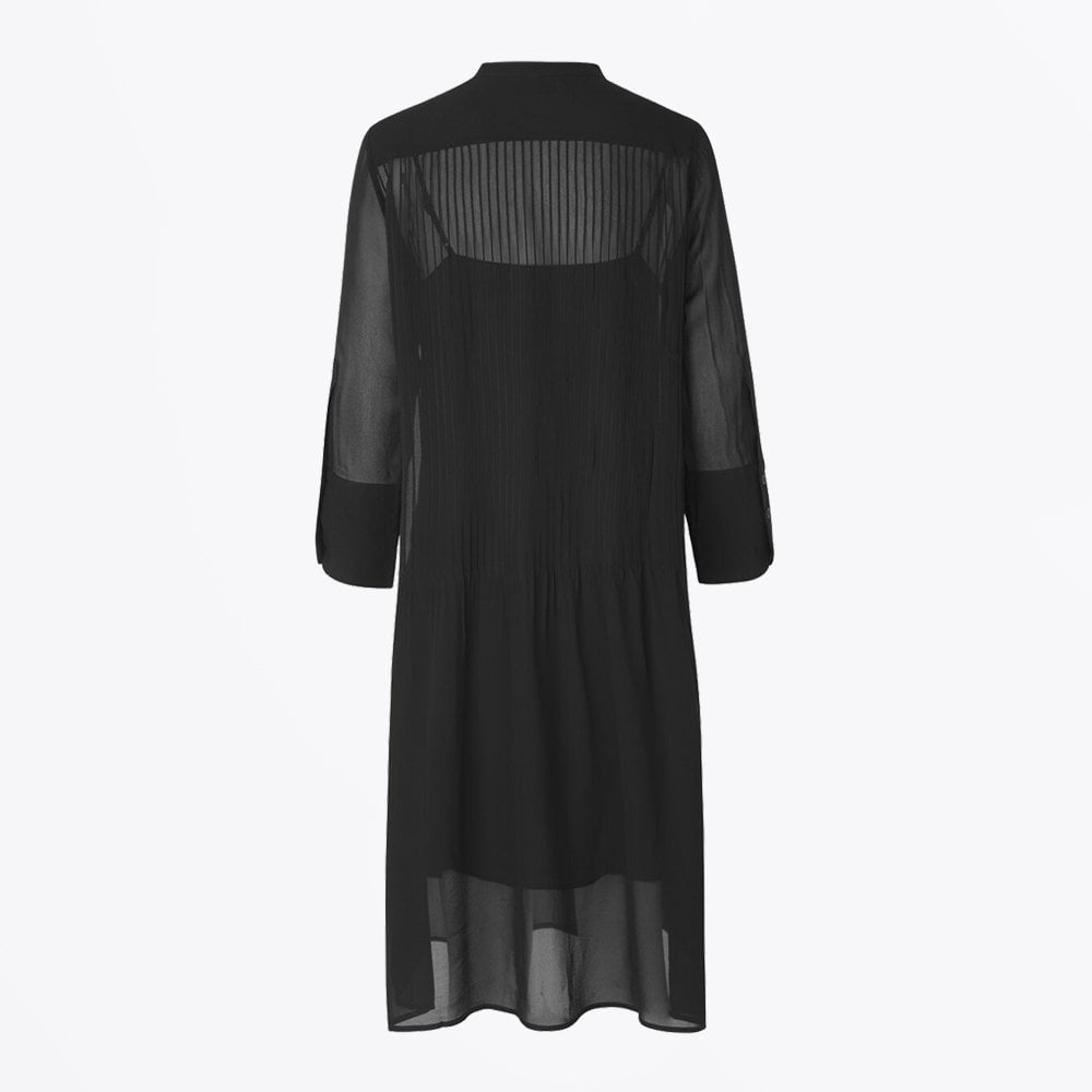 - Chiffon Shirt Dress - Black