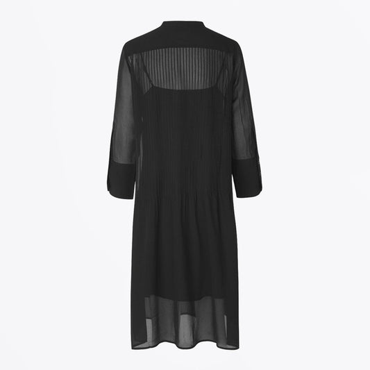 - Chiffon Shirt Dress - Black
