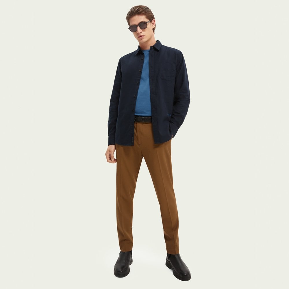 - Cotton Twill Shirt - Dark Navy