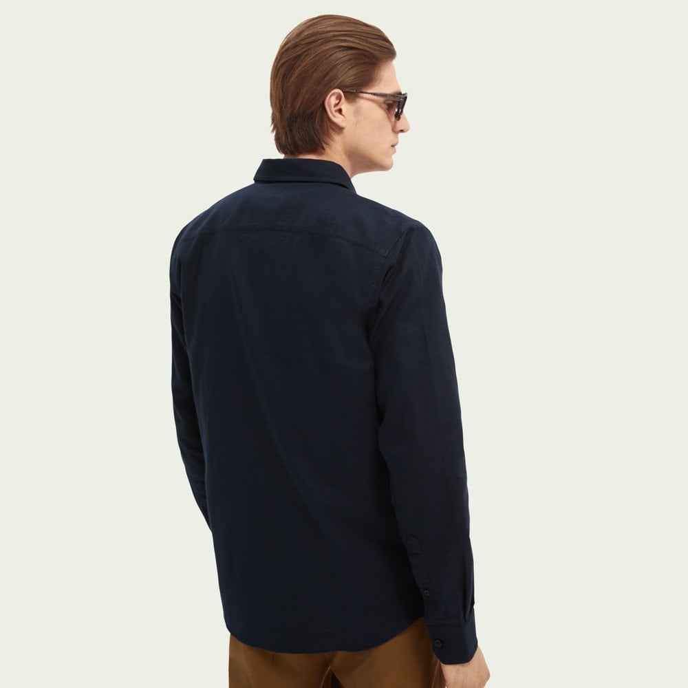 - Cotton Twill Shirt - Dark Navy