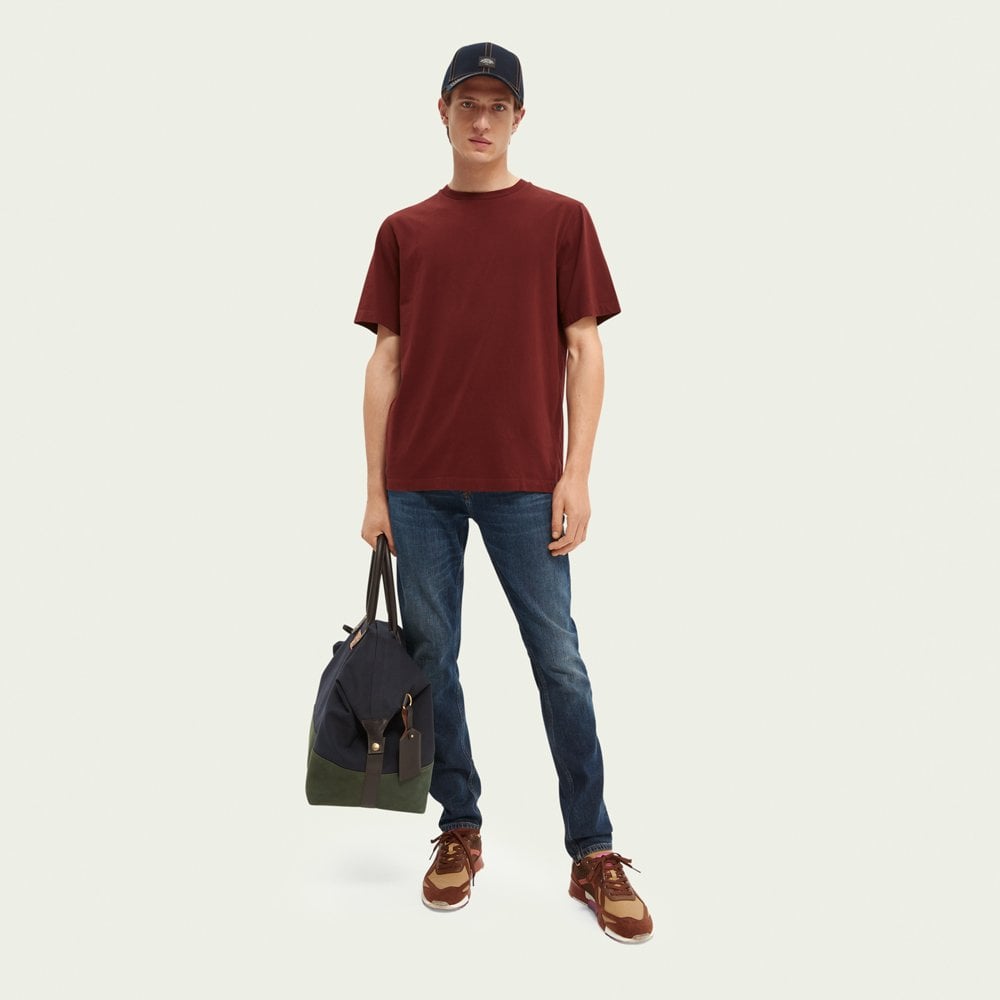 Jersey Crew-Neck T-Shirt - Burgundy