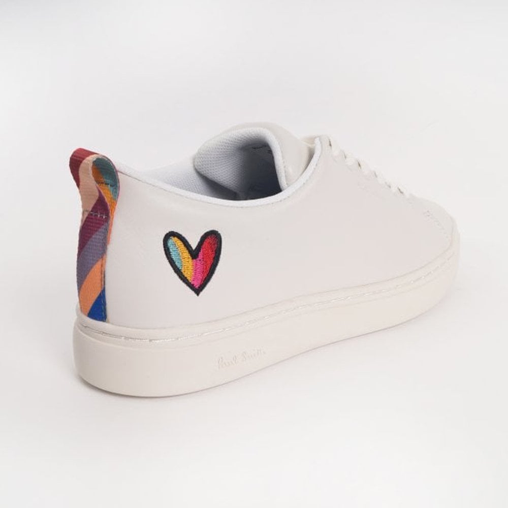Leather 'Lee' Heart Trainers - White